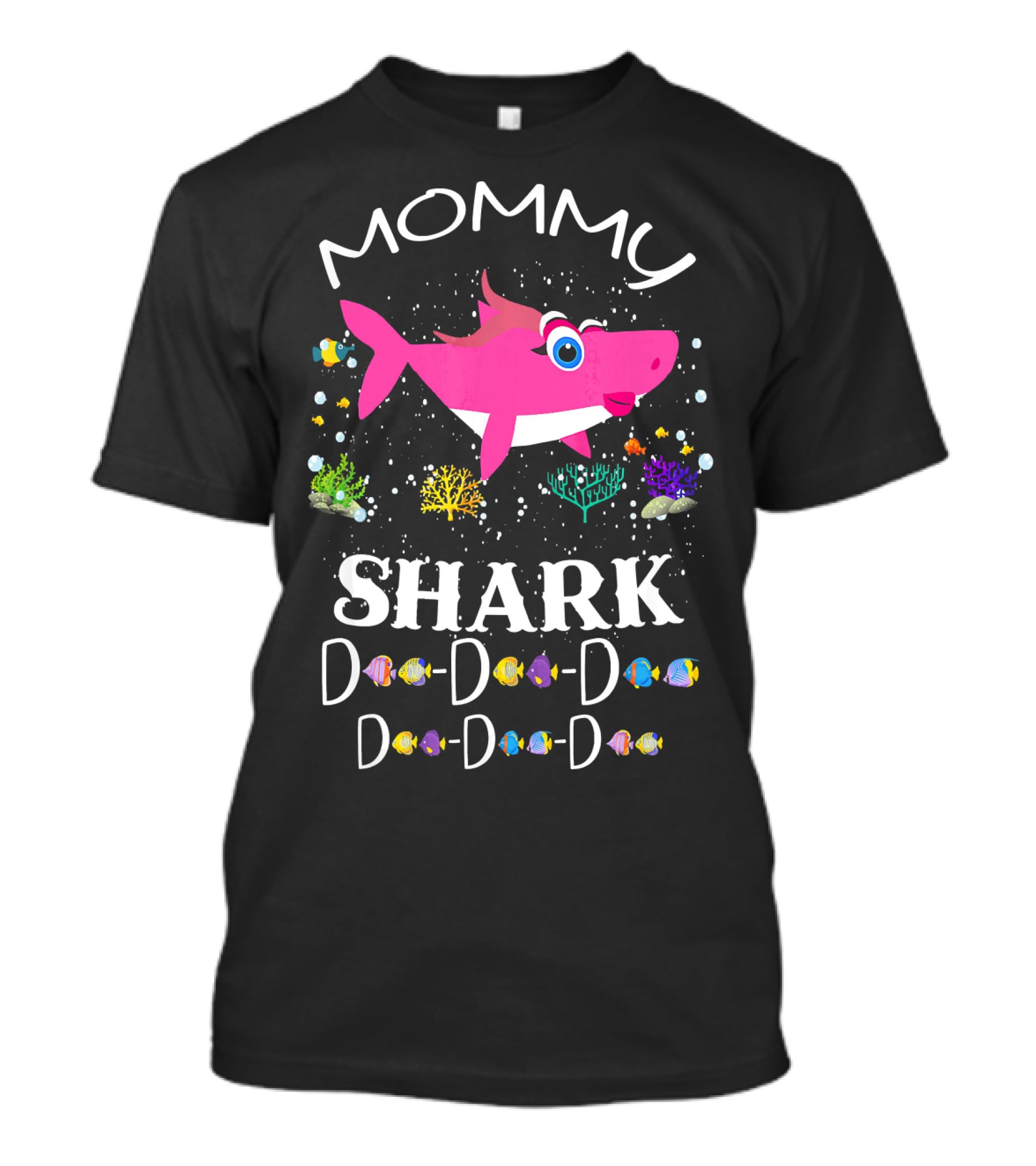 Mommy Shark Doo Doo Doo Colorful Underwater Scene T-Shirt
