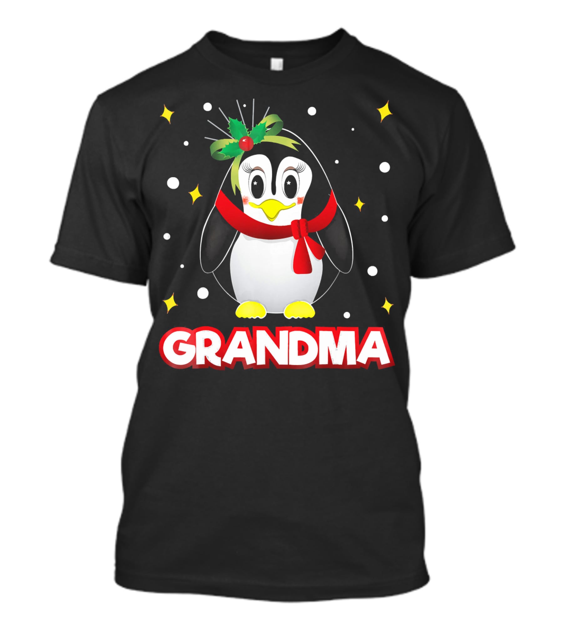 Grandma Penguin Festive Christmas Family T-Shirt