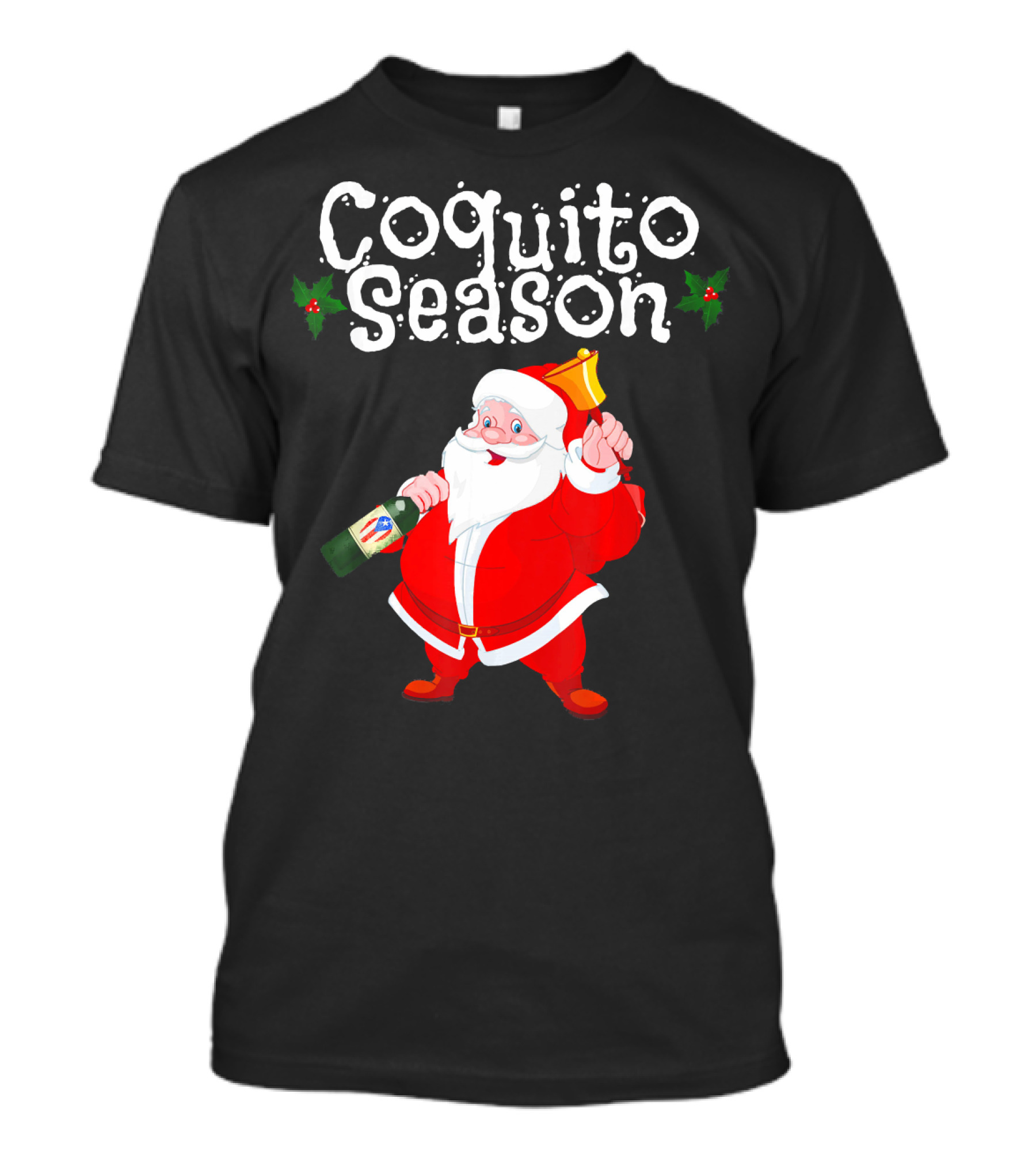 Coquito Season Funny Santa Claus Christmas Puerto Rican T-Shirt