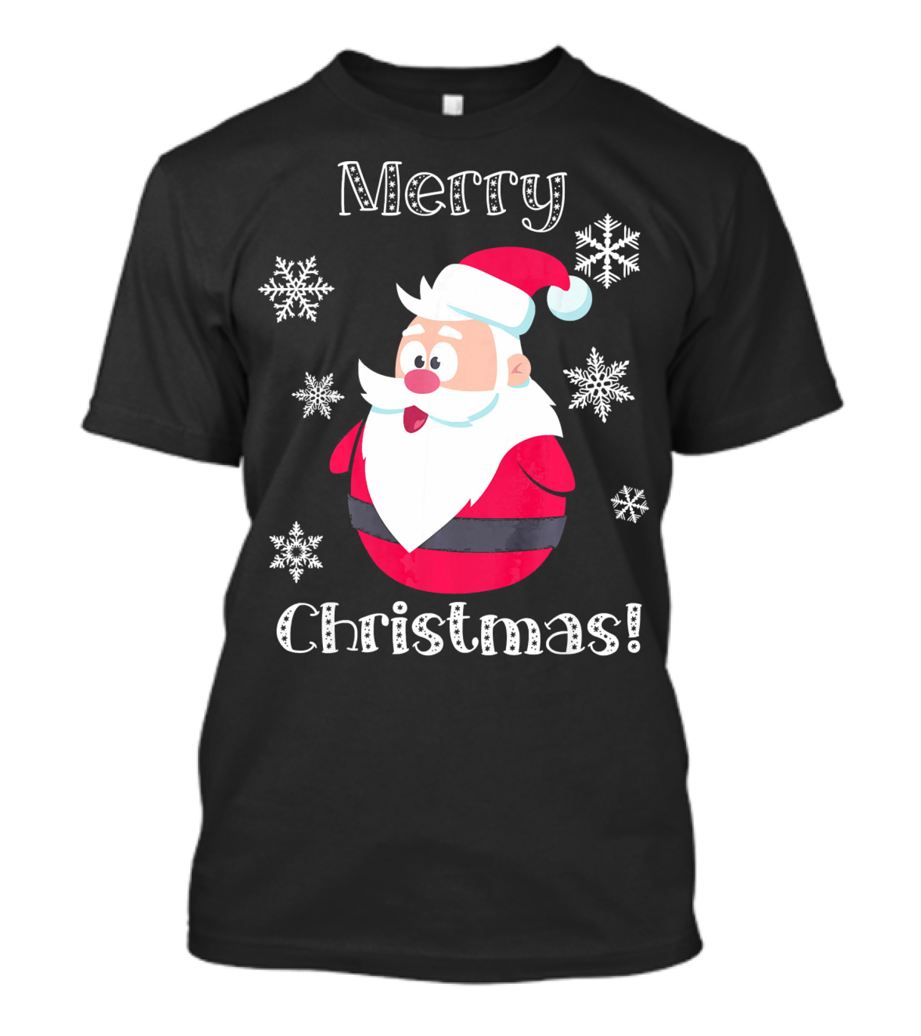 Merry Christmas Santa Claus Cute Snowflakes T-Shirt