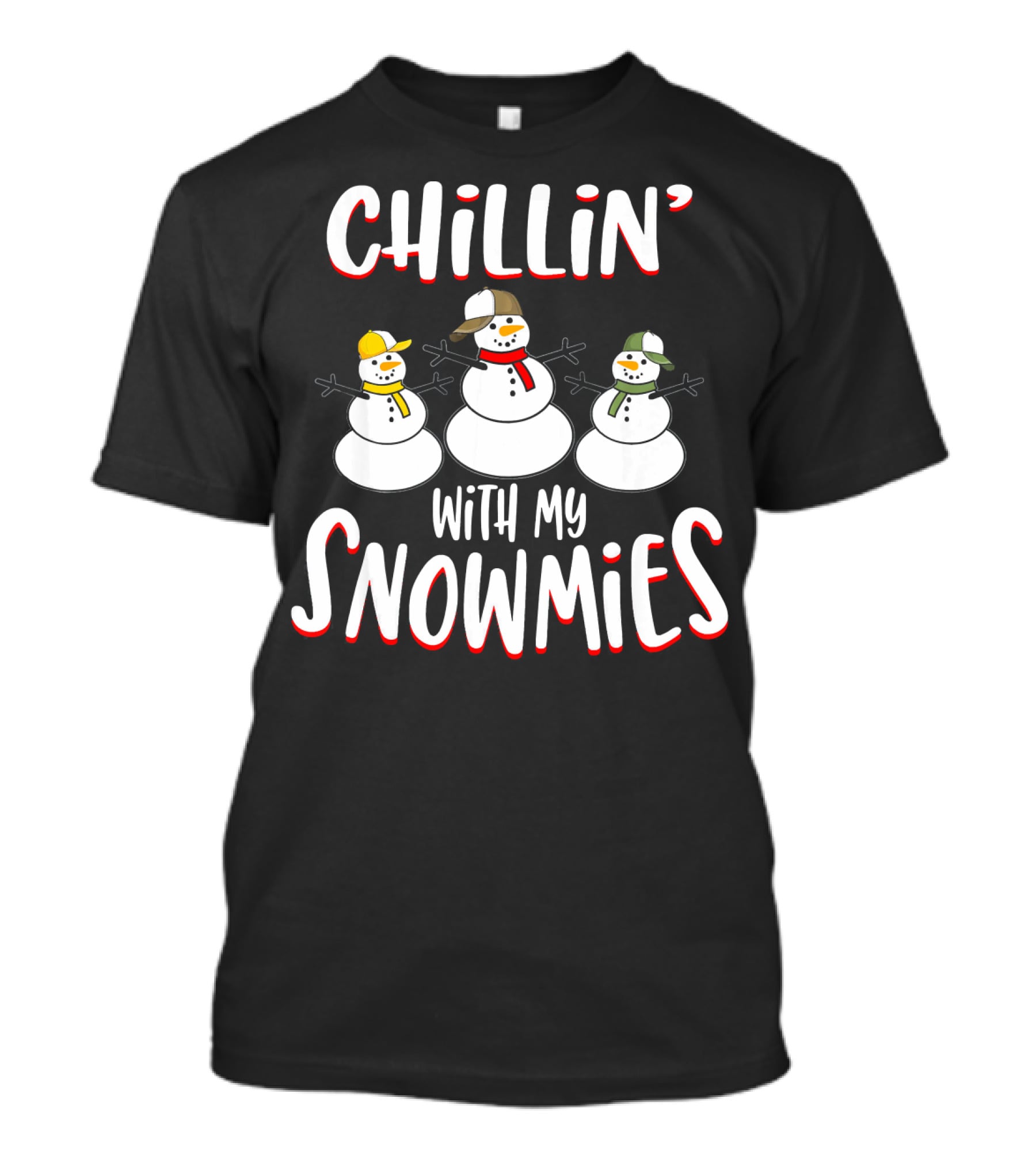 Chillin With My Snowmies Snowman Squad Trio Fun T-Shirt