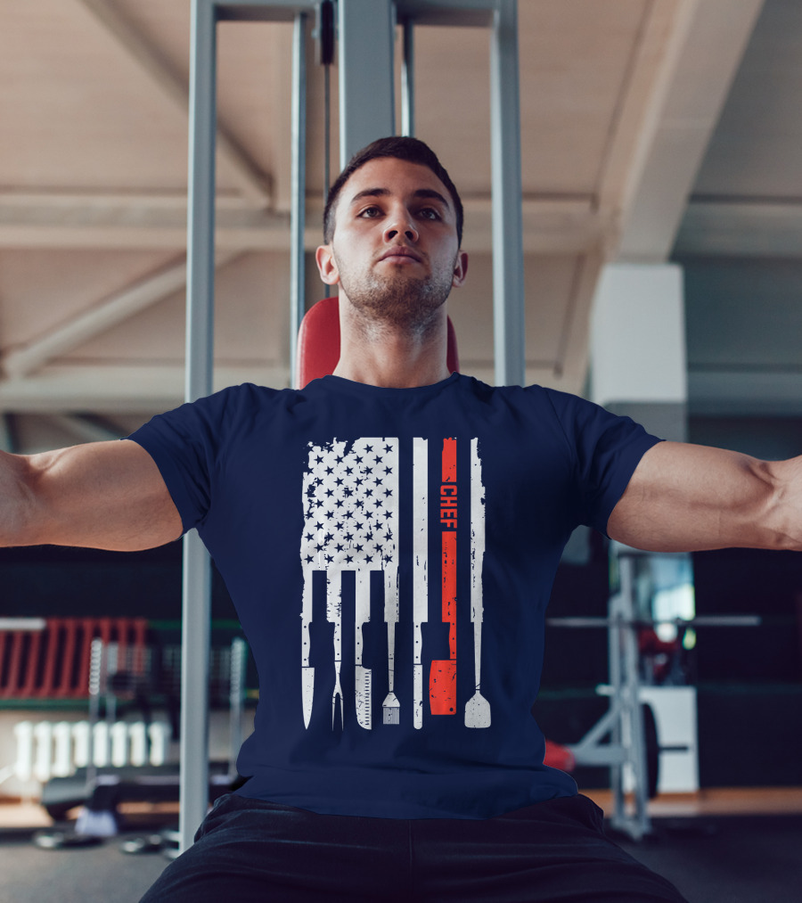 American Flag Baking Tools Chef Humorous Pastry T-Shirt