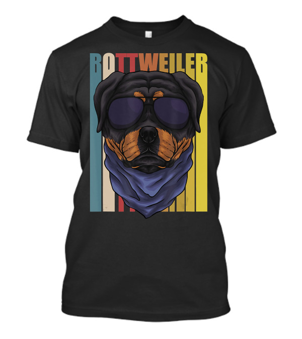 Retro Vintage Rottweiler Dog Eyeglasses Ban...T-Shirt Retro Vintage Rottweiler Dog Eyeglasses Ban...T-Shirt
