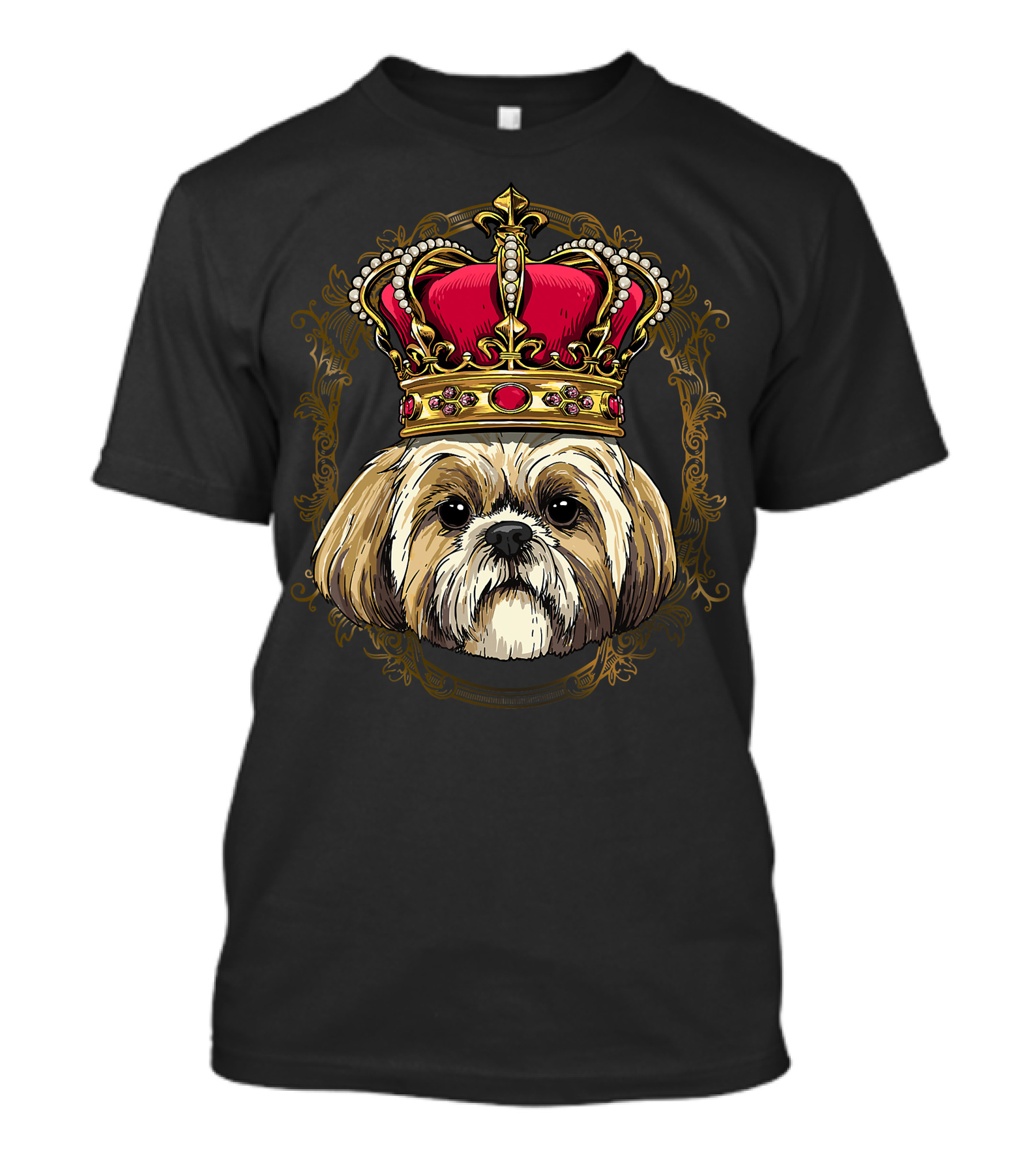 King Shih Tzu Crowned Portrait Queen Shih Tzu Dog T-Shirt