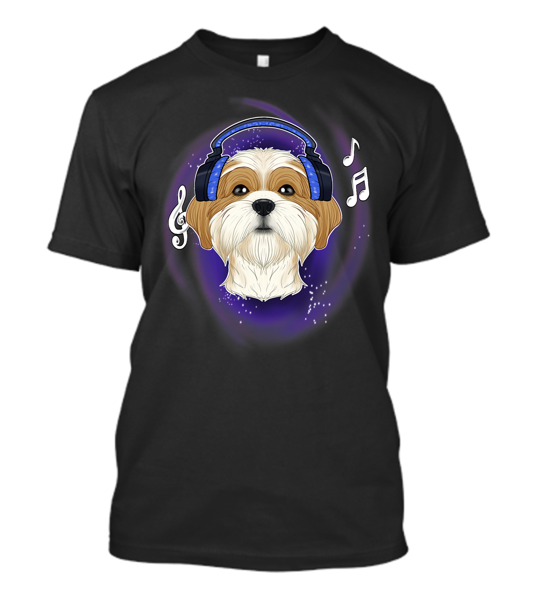 Cute Shih Tzu DJ Headphones Music Lover T-Shirt