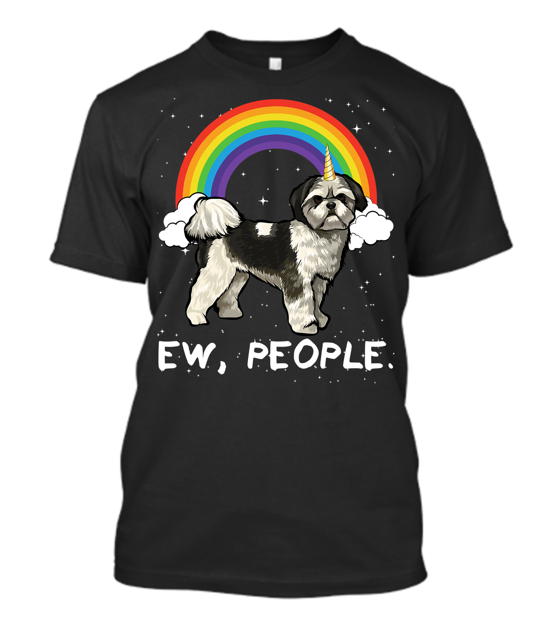 Rainbow Shih Tzu Unicorn Ew People T-Shirt