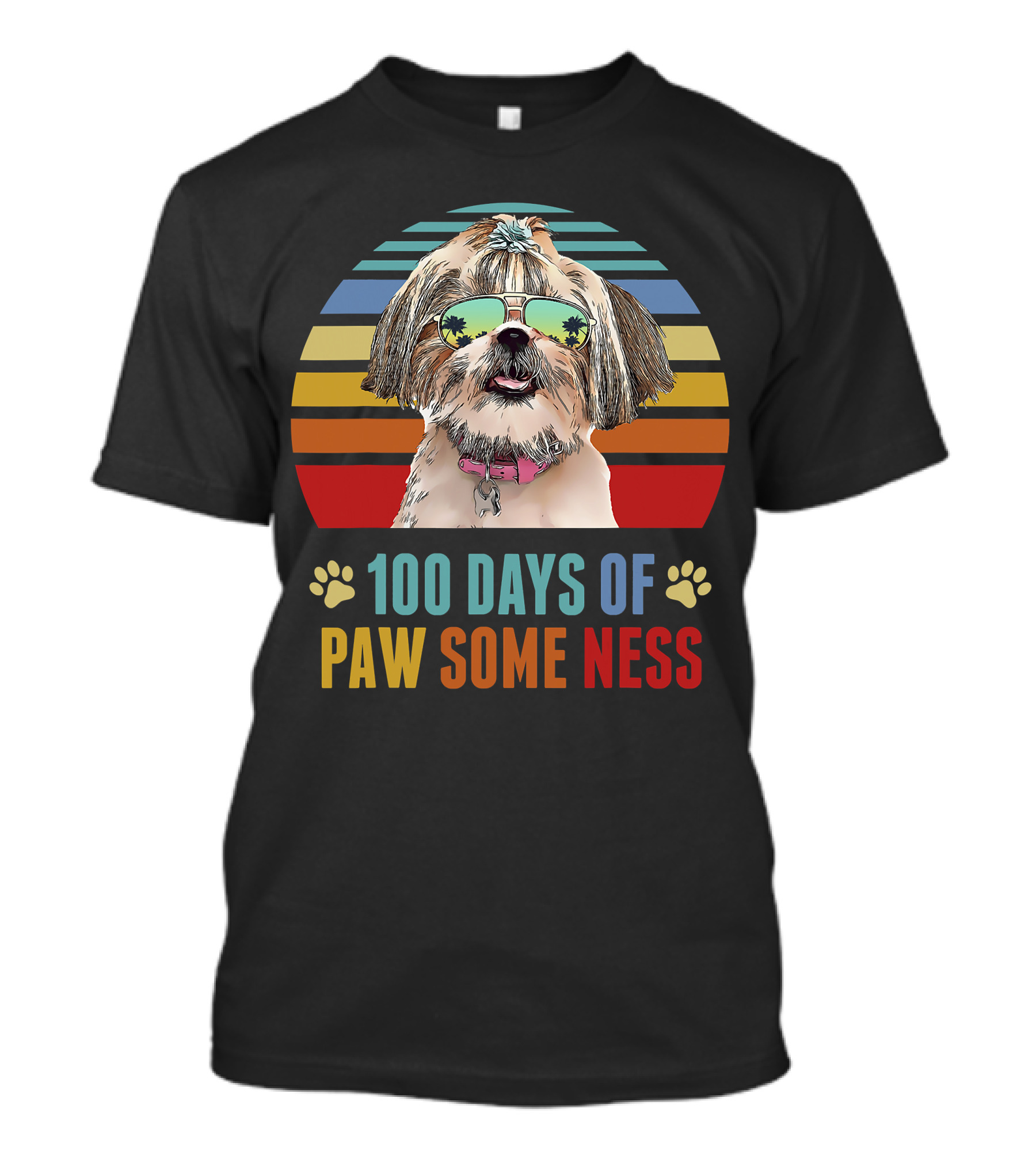 100 Days Of Pawsomeness Shih Tzu Dog T-Shirt