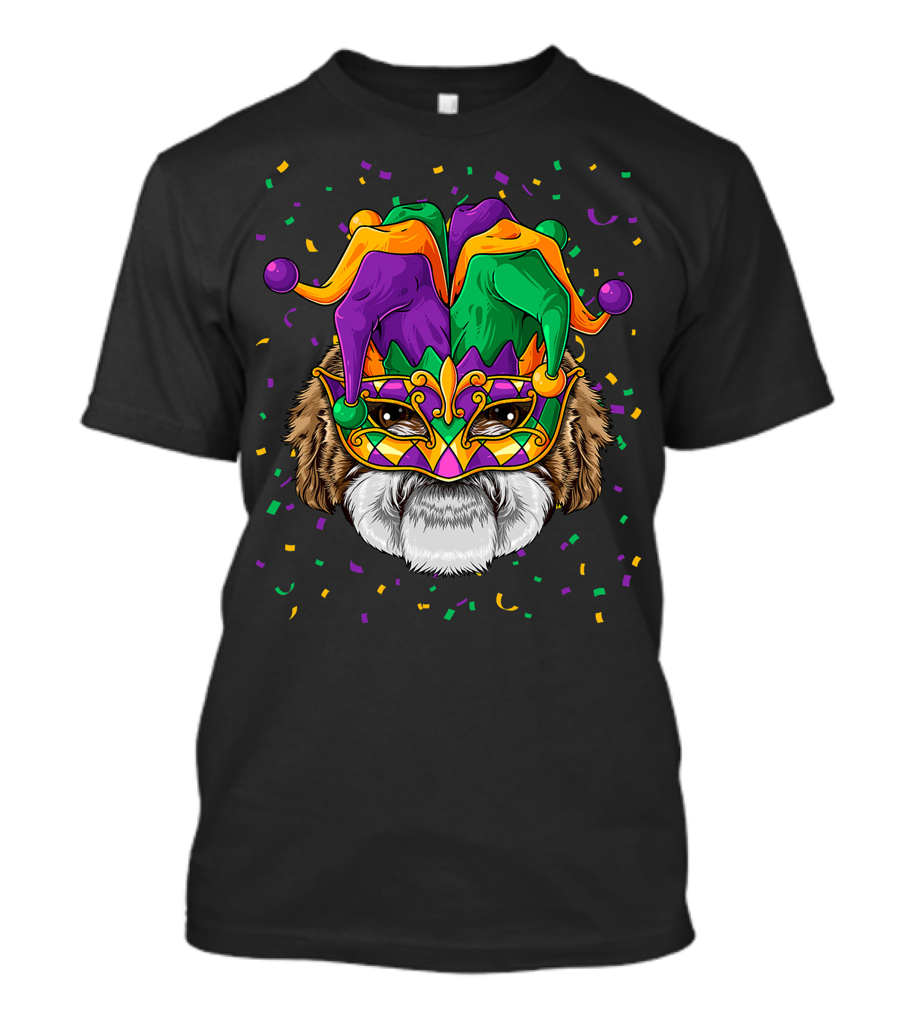 Shih Tzu Dog Mardi Gras Carnival Jester Festi T-Shirt