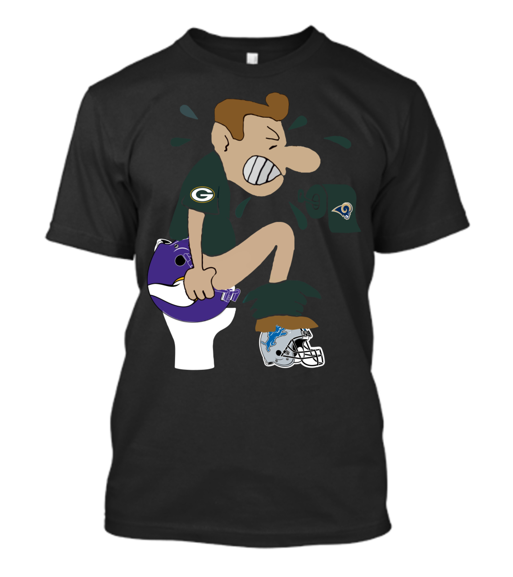 Green Bay Packers Rivalry Humor Nfc North Teams Rival Logos T-Shirt