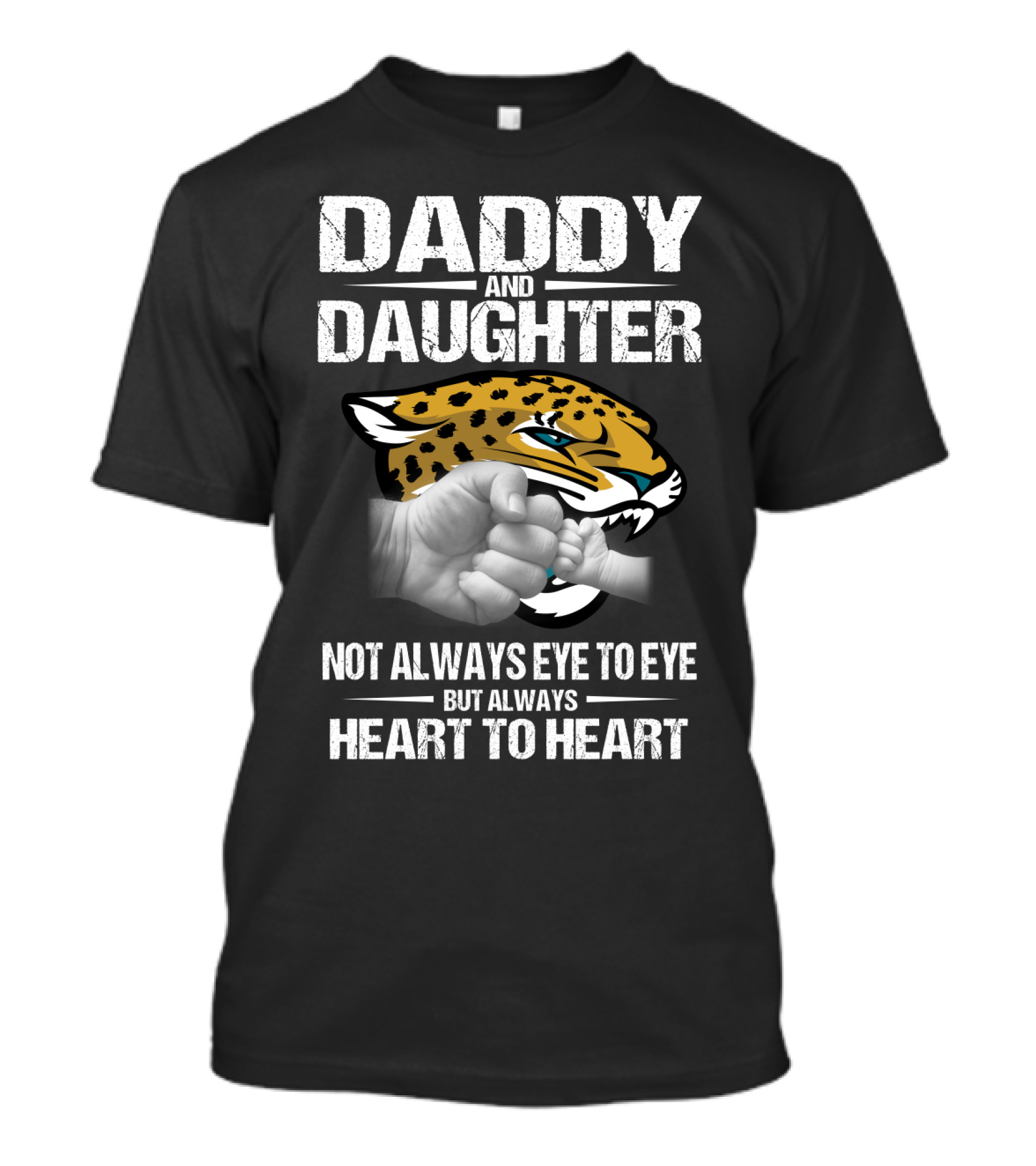 Daddy And Daughter Heart To Heart Jaguars Fist Bump T-Shirt