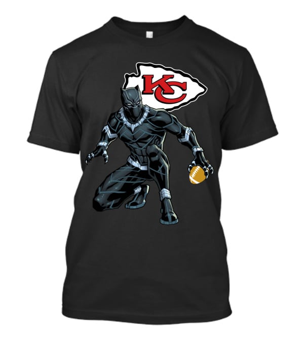 Kansas City Chiefs Black Panther Football Fusion T-Shirt