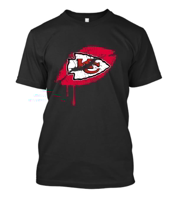Kansas City Chiefs Kc Logo Red Lips T-Shirt