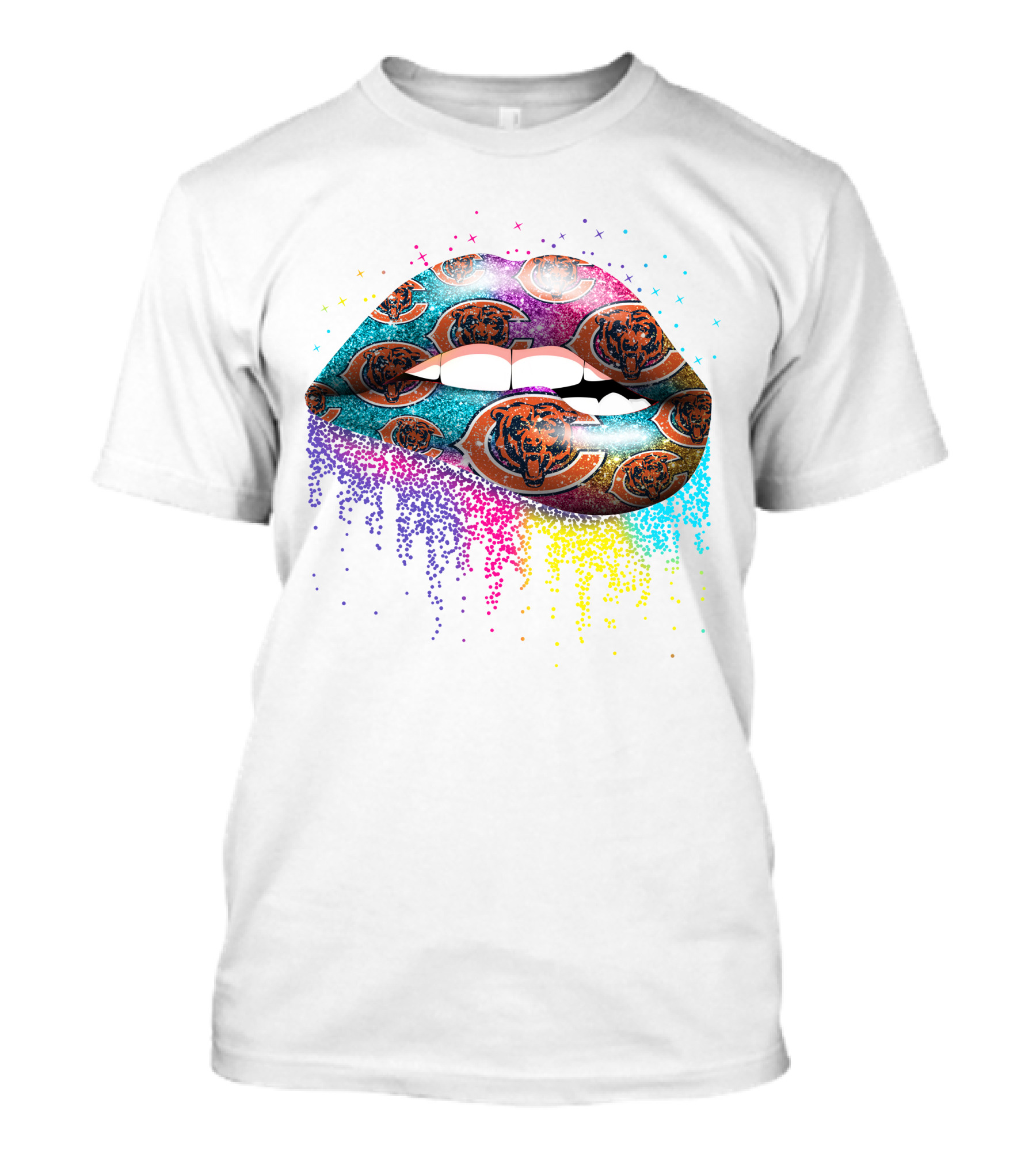 Chicago Bears Glitter Lips T-Shirt