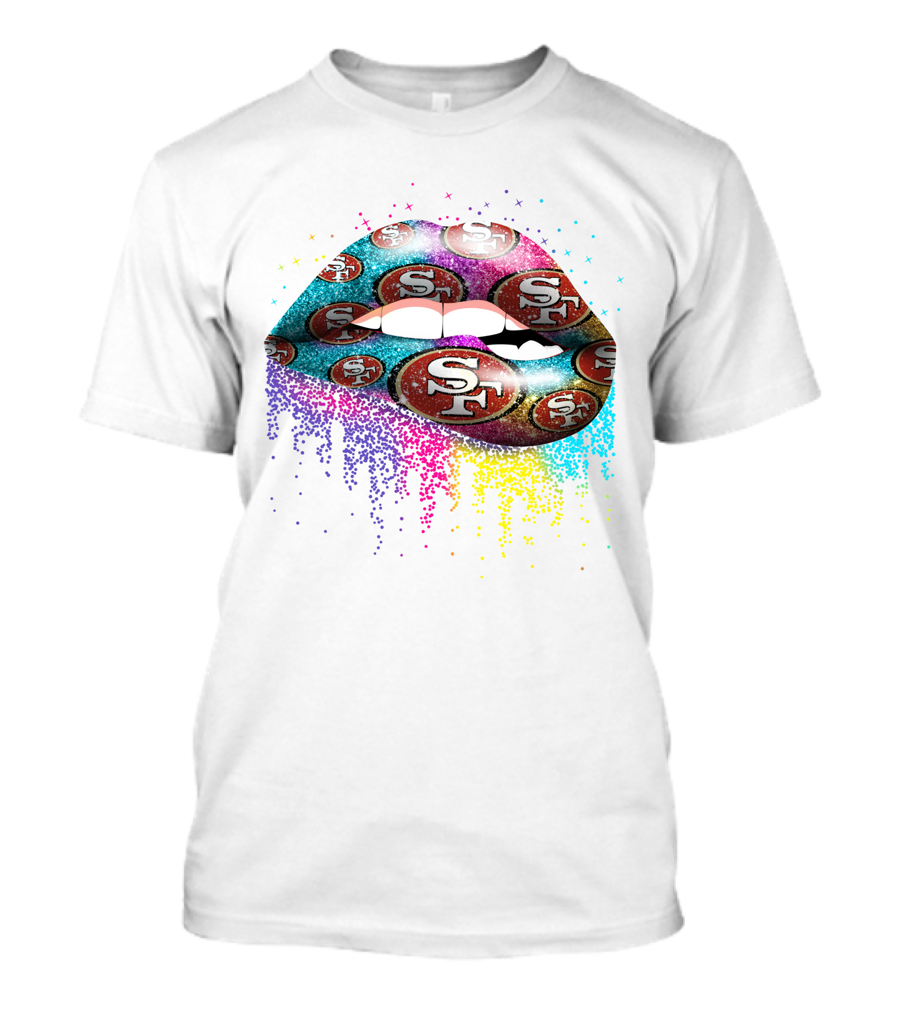 49ers Logo Colorful Lip T-Shirt
