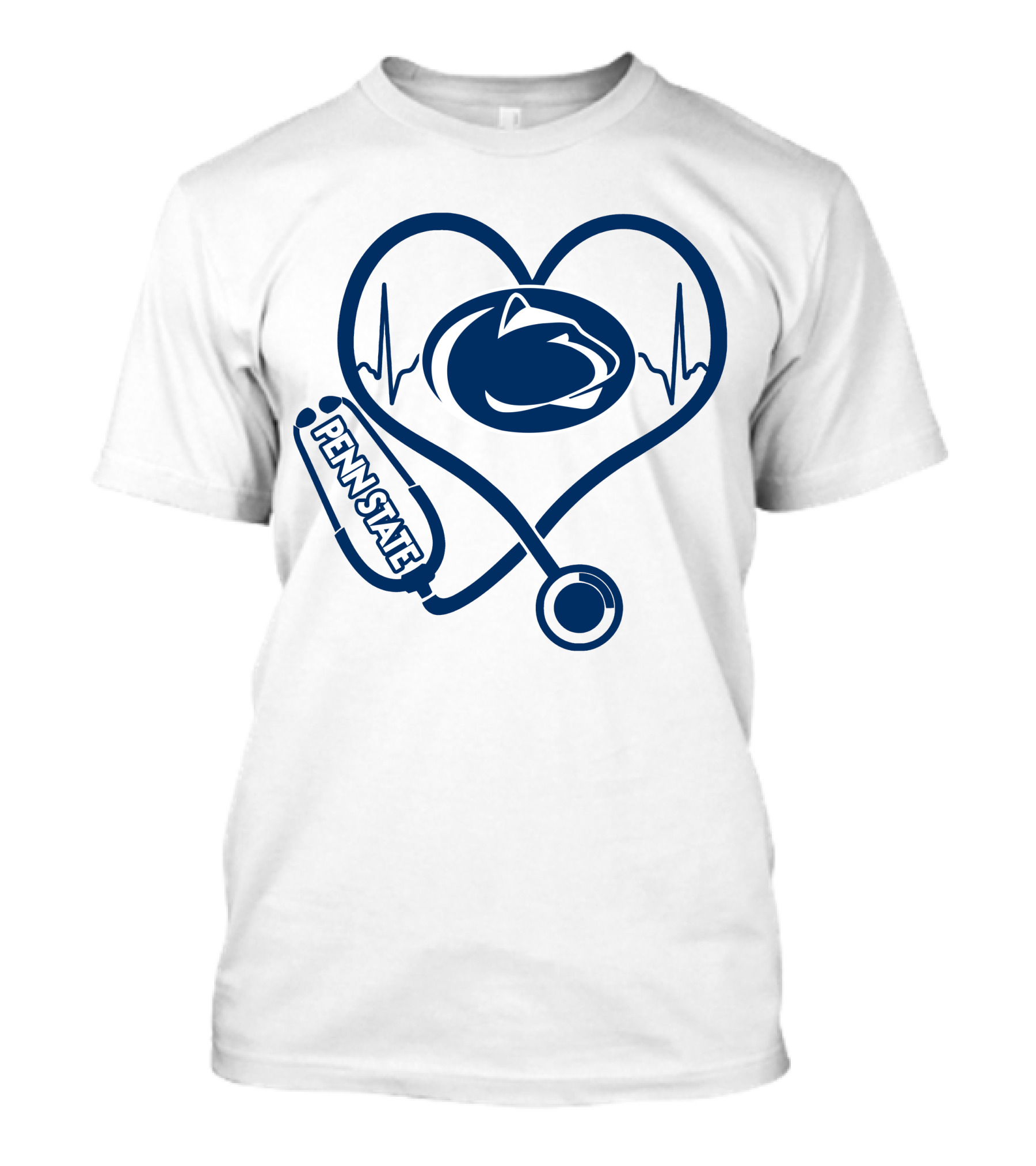 Penn State Nurse Heartbeat Logo Stethoscope T-Shirt